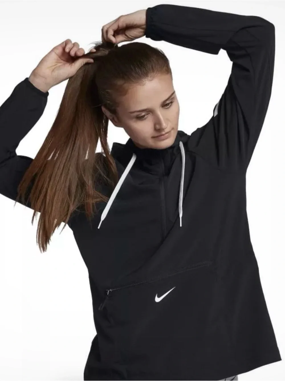 Nike Flex Women's Packable Training Jacket Black Medium EUC Half Zip Anorak